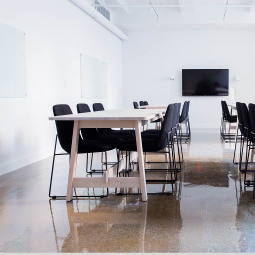 Image of white glassboards mounted on meeting room