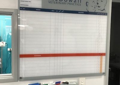 glass whiteboard for vet